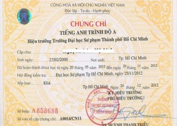 Chứng chỉ tiếng Anh A2