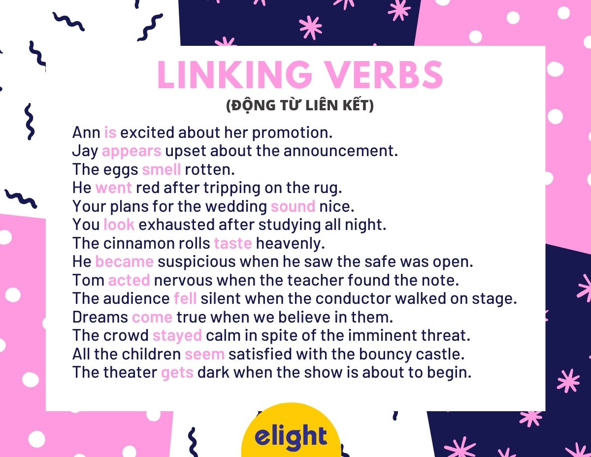 linking verbs đọng từ liên kết