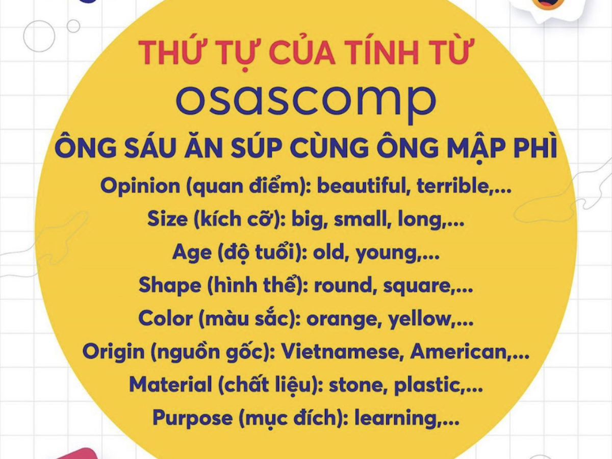 Vị Trí Của Tính Từ Trong Tiếng Anh (OSASCOMP)