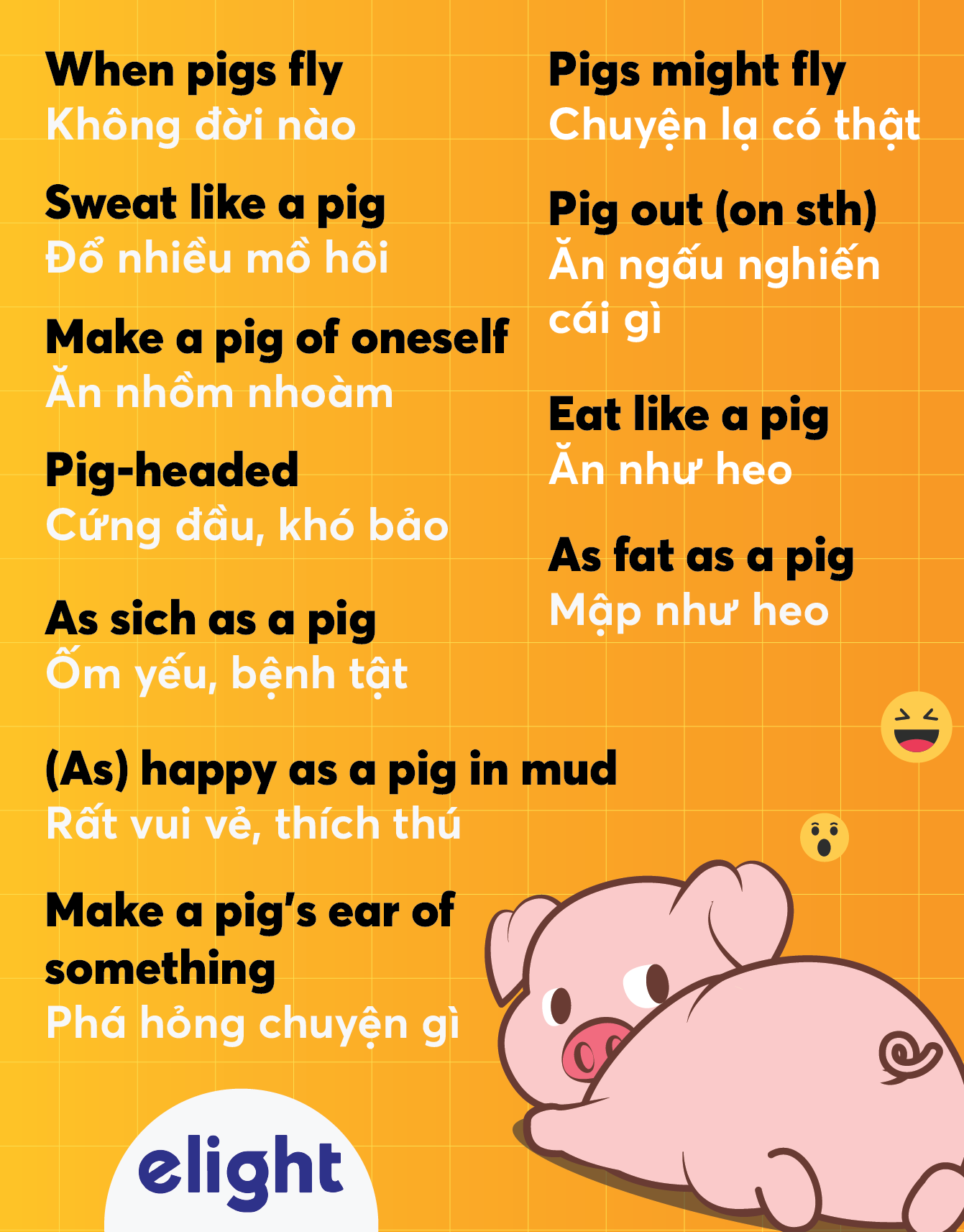 Top 10 Thành Ngữ Tiếng Anh Với Từ Pig Cực Thú Vị! - Elight Education